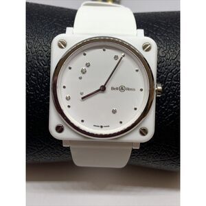 Bell & Ross Aviation Instruments BRS-EW-CE/SF Unisex White Band Analog Watch HE5